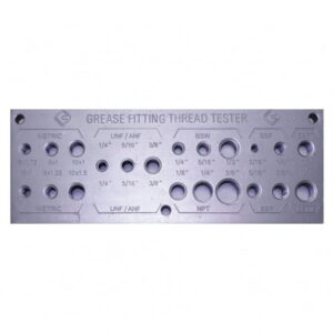 Smeernippel pas plaat - Inch and metric fitting tester